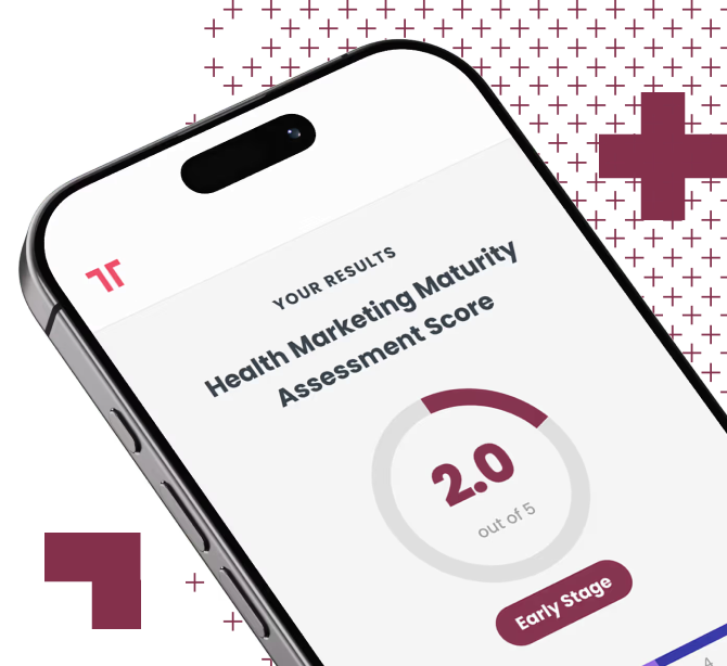 Phone displaying a health marketing assessment